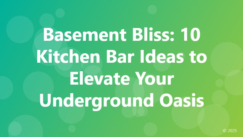 Basement Bliss: 10 Kitchen Bar Ideas to Elevate Your Underground Oasis