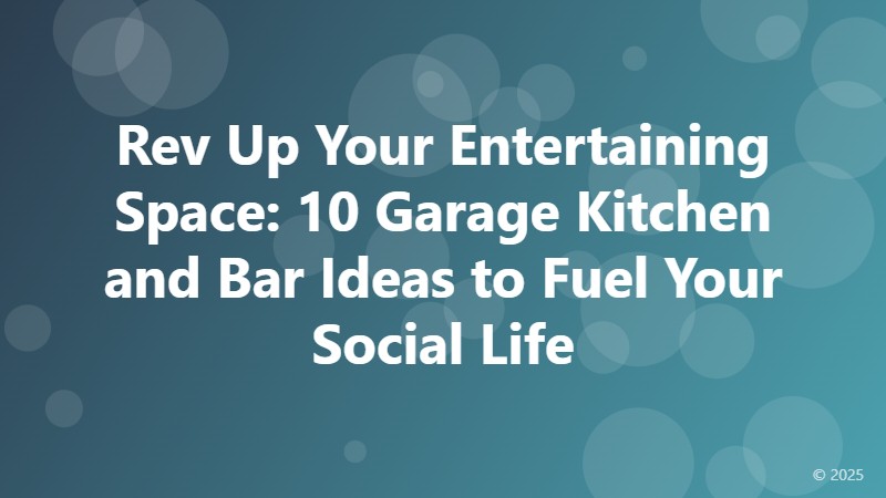Rev Up Your Entertaining Space: 10 Garage Kitchen and Bar Ideas to Fuel Your Social Life