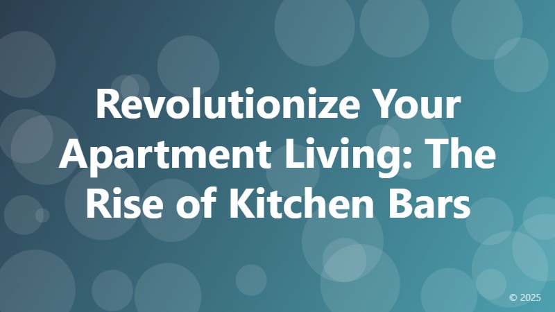 Revolutionize Your Apartment Living: The Rise of Kitchen Bars