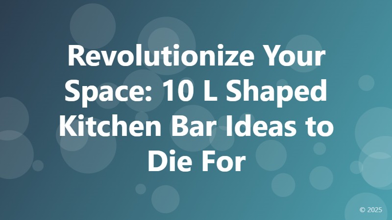 Revolutionize Your Space: 10 L Shaped Kitchen Bar Ideas to Die For
